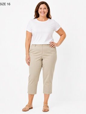 LL Bean cropped chino pants  womens size 18W